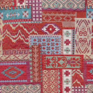 A stylistic pattern, primarily red